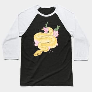 Ball Python and Gladiolus Baseball T-Shirt